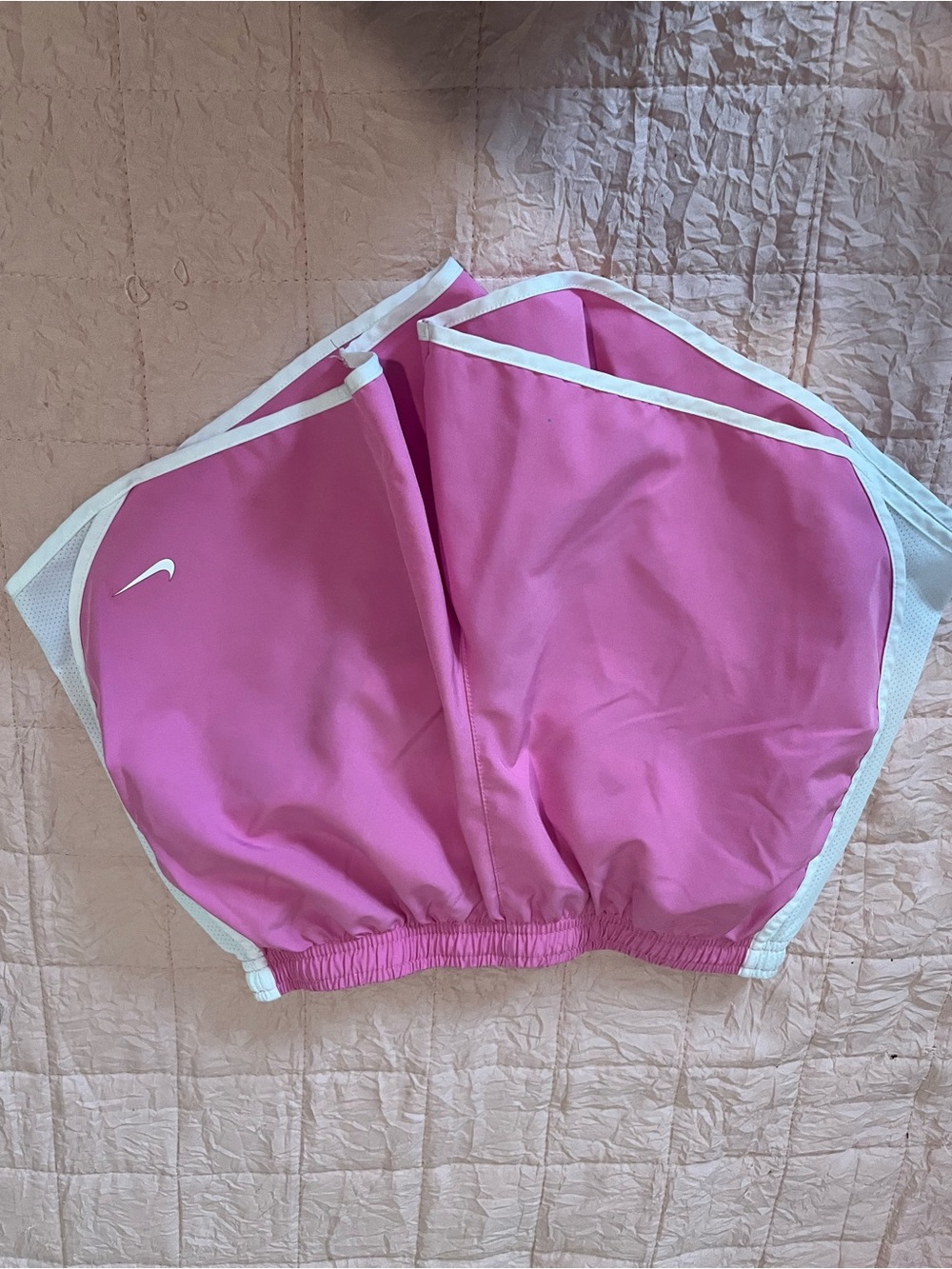 Nike Pink Girls' Athletic Shorts with White Trim